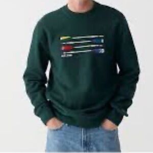 Men's Green Sweater with Graphic Design